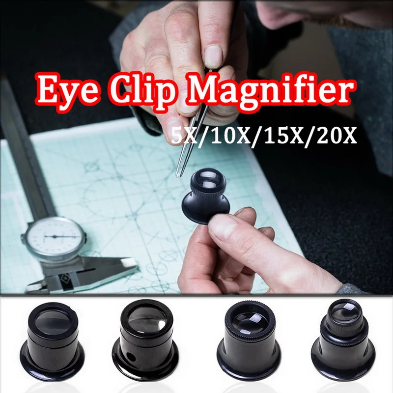 Jeweler Watch Magnifier Tool 20X/15X/10X/5X Monocular Magnifying Glass Loupe Lens Eye Magnifier Len Repair Kit Tool
Jeweler Watch Magnifier Tool 20X/15X/10X/5X Monocular Magnifying Glass Loupe Lens Eye Magnifier Len Repair Kit Tool