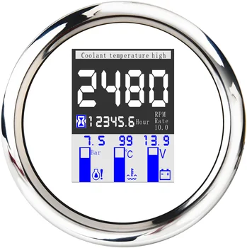 New 85mm 4 in 1 Multi-functional Gauge With Digital Tachometer 9-32V Water Temp Oil Pressure 0~10Bar Alarm Meter 
New 85mm 4 in 1 Multi-functional Gauge With Digital Tachometer 9-32V Water Temp Oil Pressure 0~10Bar Alarm Meter