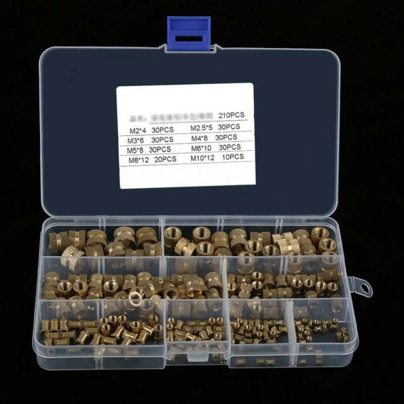 210X M2-M10 Brass Cylinder Knurled Threaded Round Inserts Embedded Nuts Kit Gold
210X M2-M10 Brass Cylinder Knurled Threaded Round Inserts Embedded Nuts Kit Gold