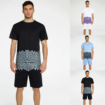 New Summer Men's 2PCS Set Color-matching Fashion Short-sleeved Tops Tee Casual Shorts Loose Sports Fitness Mens Suits Sportswear
New Summer Men's 2PCS Set Color-matching Fashion Short-sleeved Tops Tee Casual Shorts Loose Sports Fitness Mens Suits Sportswear