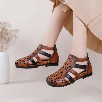 Vallu original spring and summer 2020 new flat leather hole shoes Baotou soft bottom hand sanding sandals
Vallu original spring and summer 2020 new flat leather hole shoes Baotou soft bottom hand sanding sandals