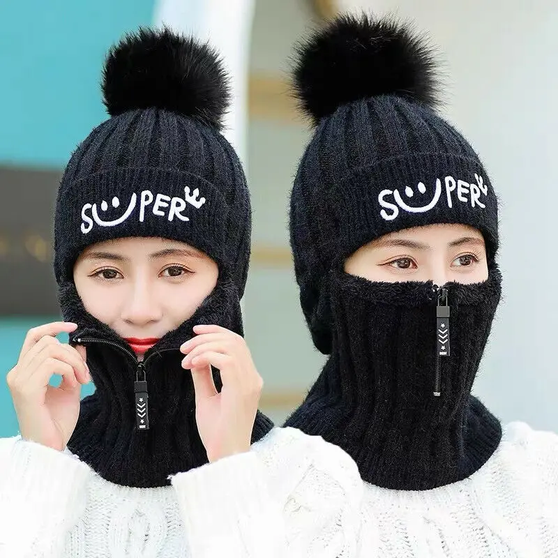 2020 Brand Thick Warm Knitted Hat Winter Women Face Beanie Earmuffs Zipper Decoration Gorro Fur Pom Poms Skullcaps Hat 5 Style
2020 Brand Thick Warm Knitted Hat Winter Women Face Beanie Earmuffs Zipper Decoration Gorro Fur Pom Poms Skullcaps Hat 5 Style