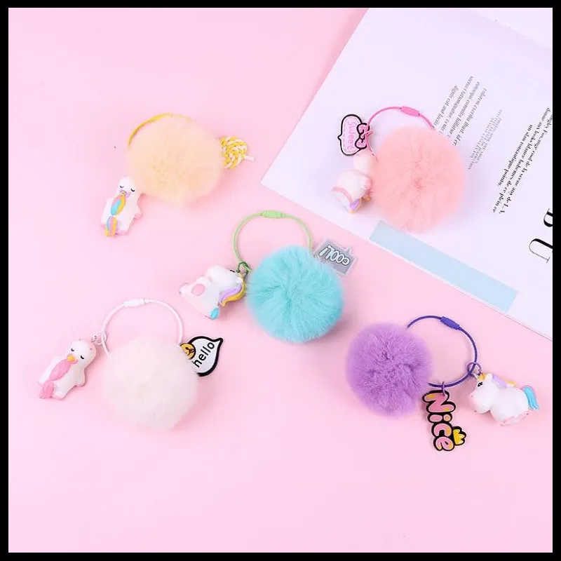 2019 NEW Cute Wool Ball Airpods Pendant Car Keychains Women Girls Charm Bags key chain Accessories Lovers Key ring Wholesale | Украшения и
