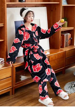 Anime Naruto Akatsuki Cosplay Costume Pajamas Bathrobe Uchiha Itachi Costumes Flannel Keep Warm Pajamas halloween costume 
Anime Naruto Akatsuki Cosplay Costume Pajamas Bathrobe Uchiha Itachi Costumes Flannel Keep Warm Pajamas halloween costume