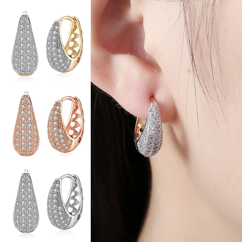 LByzHan-Boucles d'Oreilles en Argent et Strass Colorés Incrustés pour Femme, Bijoux en Forme de Goutte, Cadeau, Paillettes Dorées 1