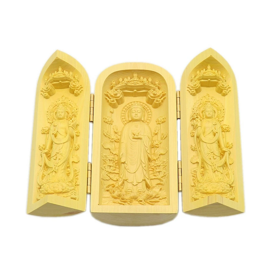 Kwan Yin Buddha Shakyamuni Statue Boxwood Wood Carving Sculpture Fold Box Shrine
Kwan Yin Buddha Shakyamuni Statue Boxwood Wood Carving Sculpture Fold Box Shrine