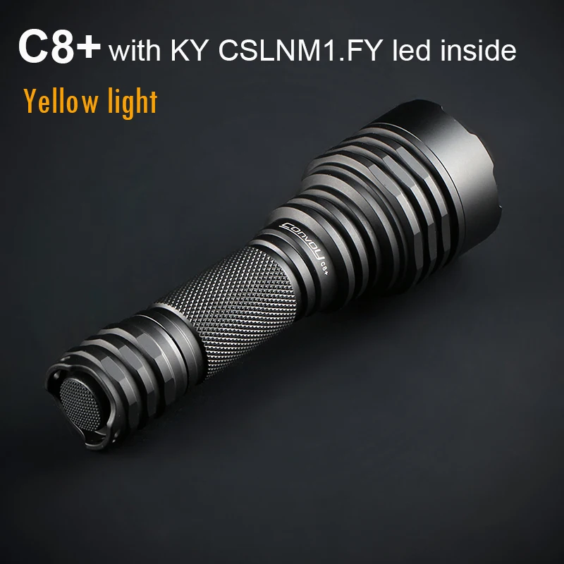 Led Flashlight Convoy C8+ with KY CSLNM1.FY Yellow Light Linterna Torch Flash Light Hunting Hiking Lantern 18650 Camping Lamp
Led Flashlight Convoy C8+ with KY CSLNM1.FY Yellow Light Linterna Torch Flash Light Hunting Hiking Lantern 18650 Camping Lamp