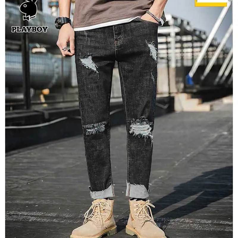 Men's jeans 2019 summer thin section light color tide brand hole nine points jeans trousers straight casual pants cotton jeans
Men's jeans 2019 summer thin section light color tide brand hole nine points jeans trousers straight casual pants cotton jeans