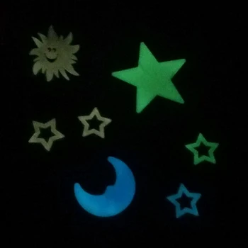 

7 pcs/set Luminous Star Stickers Glow In The Dark Moon Sticker Fluorescent Lightning Stars Sticker Kid Toy