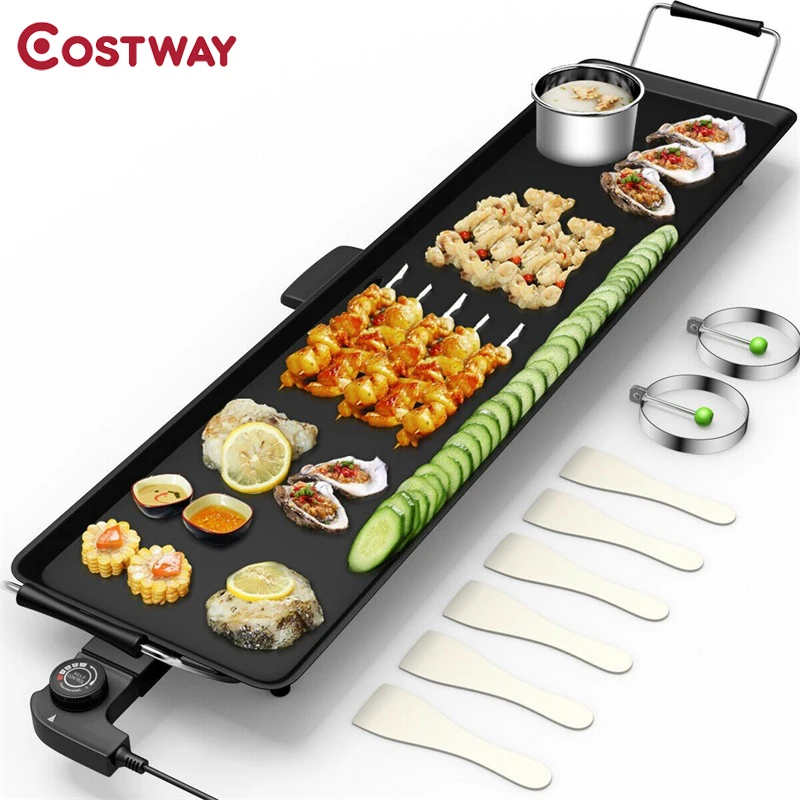 Costway Multifunction Electric Teppanyaki Table Top Grill Griddle Adjustable Temperature Control Non stick coating Grill EP22083
Costway Multifunction Electric Teppanyaki Table Top Grill Griddle Adjustable Temperature Control Non stick coating Grill EP22083