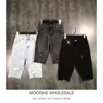 Mooishe Spring Women Short Jeans Stripes Diamond Rippes Black Gray White Denim Shorts
Mooishe Spring Women Short Jeans Stripes Diamond Rippes Black Gray White Denim Shorts