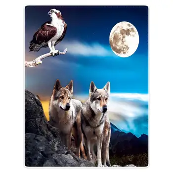 Hommomh 60 "X80" blanket polyester material comfortable, warm, light and soft plush sofa blanket moon, wolf & Eagle
Hommomh 60 "X80" blanket polyester material comfortable, warm, light and soft plush sofa blanket moon, wolf & Eagle