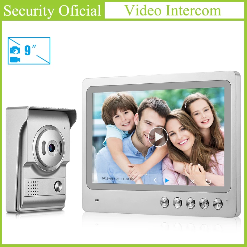 9 Inches TFT LCD Color Touch Screen Home Security Video Door Phone Intercom System Wired Night Vision Door Camera Video Doorbell
9 Inches TFT LCD Color Touch Screen Home Security Video Door Phone Intercom System Wired Night Vision Door Camera Video Doorbell