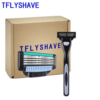 TFLYSHAVE 1pcs holder 2pcs blades Men 4 Layers Shaver Razor Blades Manual Hair Remover High Quality Shaving Razor Cartridge
TFLYSHAVE 1pcs holder 2pcs blades Men 4 Layers Shaver Razor Blades Manual Hair Remover High Quality Shaving Razor Cartridge