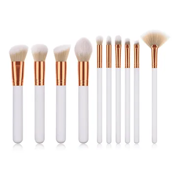 10pcs Makeup Brushes Set white gold wood Handle For Powder Contour Blusher Liquid Cream Eyeshadow Cosmetics Brush tools T10146
10pcs Makeup Brushes Set white gold wood Handle For Powder Contour Blusher Liquid Cream Eyeshadow Cosmetics Brush tools T10146