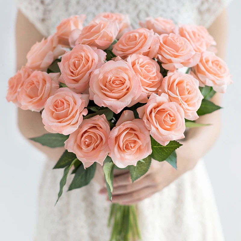 10 PCS/Lot Artificial Flowers Moisturizing Touch Rose Bride Bouquet for Wedding Decoration DIY Needlework Wreath Fake Flower 
10 PCS/Lot Artificial Flowers Moisturizing Touch Rose Bride Bouquet for Wedding Decoration DIY Needlework Wreath Fake Flower