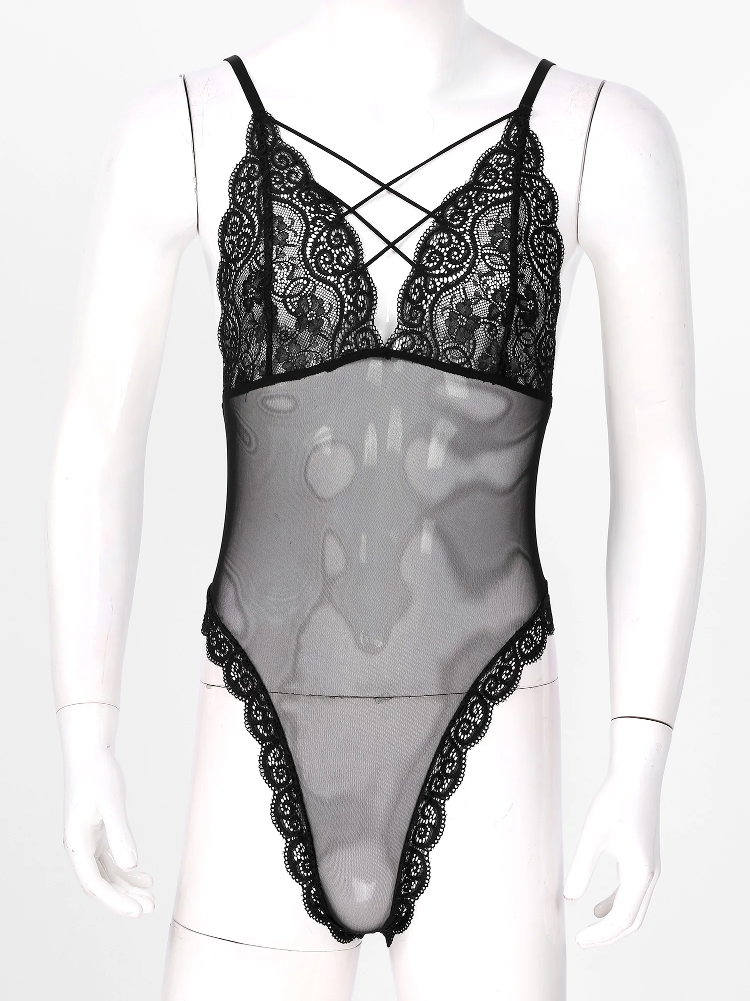 #M-4XL Men Sissy See-through Bodysuit Mesh Lace Patchwork Lingerie Nightwear Crisscross Strappy Adjustable Straps Leotard
#M-4XL Men Sissy See-through Bodysuit Mesh Lace Patchwork Lingerie Nightwear Crisscross Strappy Adjustable Straps Leotard