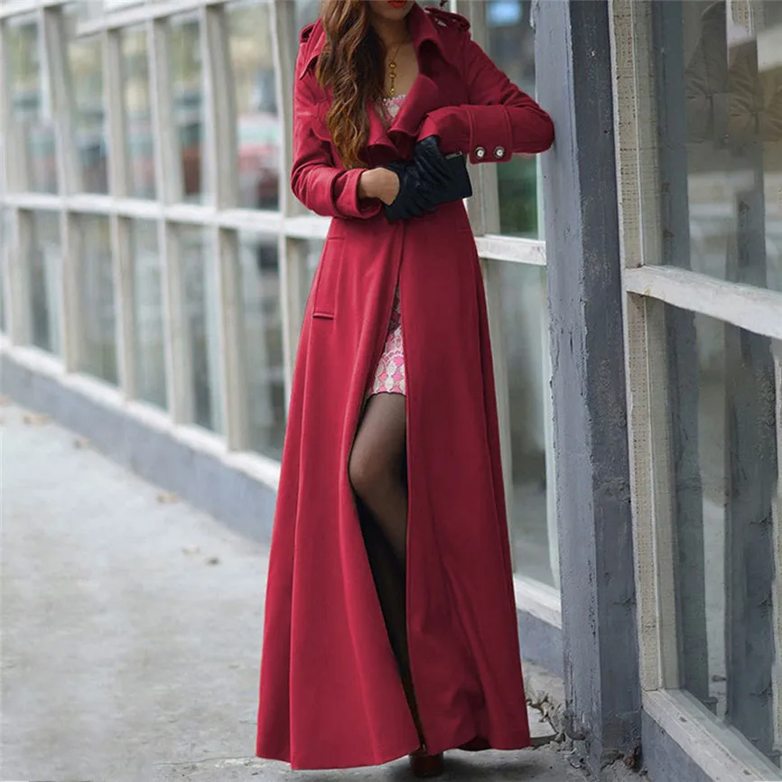 Фото Свободная одежда ветровка для леди модный длинный Тренч пальто женщин зимнее с
