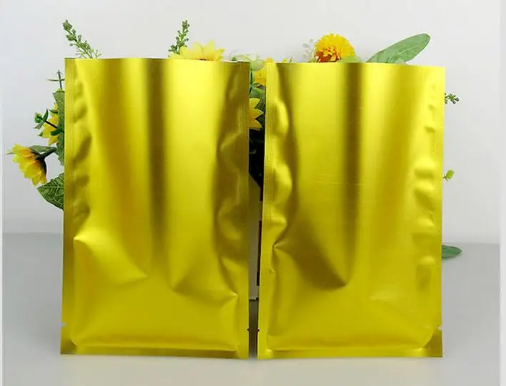 100PCS/lot Golden Matte Open Top Mylar Coffee Storage Pocket Heat Seal Aluminum Foil Tea Nut Candy Vacuum Bag Pouch 
100PCS/lot Golden Matte Open Top Mylar Coffee Storage Pocket Heat Seal Aluminum Foil Tea Nut Candy Vacuum Bag Pouch