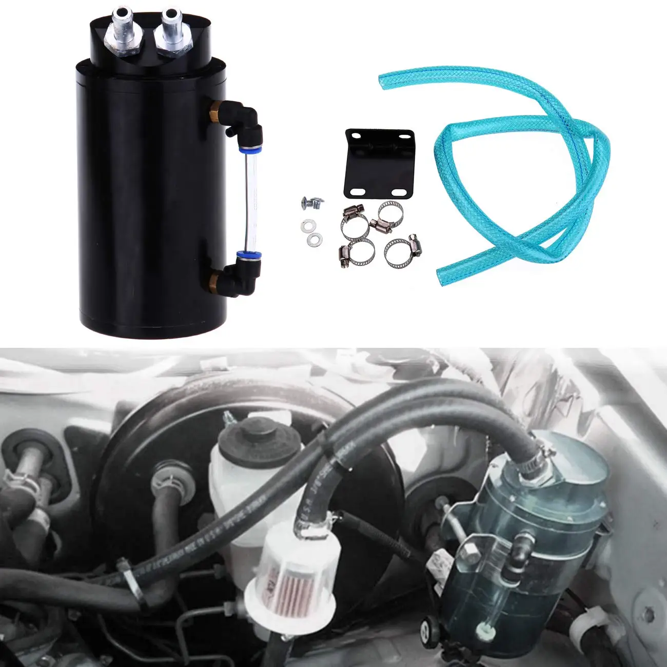 Samger Oil Catch Can Tank with Breather Tank Reservoir Filter Baffled Aluminum Universal
Samger Oil Catch Can Tank with Breather Tank Reservoir Filter Baffled Aluminum Universal