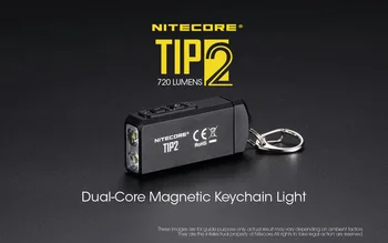 

NITECORE TIP2 USB rechargeable keychain light CREE XP-G3 S3 max 720 lumens beam distance 93 meters built-in battery EDC flashlig