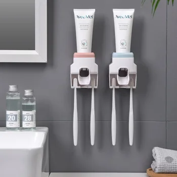 Automatic Toothpaste Squeezers Toothbrush Holder Bathroom Accessories Set Punch Free Dust-proof Toothpaste Dispenser Bathroom
Automatic Toothpaste Squeezers Toothbrush Holder Bathroom Accessories Set Punch Free Dust-proof Toothpaste Dispenser Bathroom