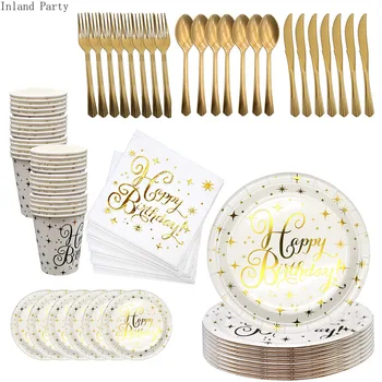 Happy Birthday Disposable Tableware Set Paper Plate Straw Cup Hot Stamping Wedding Birthday Decoration Baby Shower Party Supplie
Happy Birthday Disposable Tableware Set Paper Plate Straw Cup Hot Stamping Wedding Birthday Decoration Baby Shower Party Supplie
