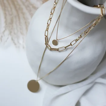 Amaiyllis 14K Gold Three-layer Chain Stacked Round Coin Glossy Chain Multi-layer Necklace Clavicle Chain Sweater Chain Jewelry
Amaiyllis 14K Gold Three-layer Chain Stacked Round Coin Glossy Chain Multi-layer Necklace Clavicle Chain Sweater Chain Jewelry