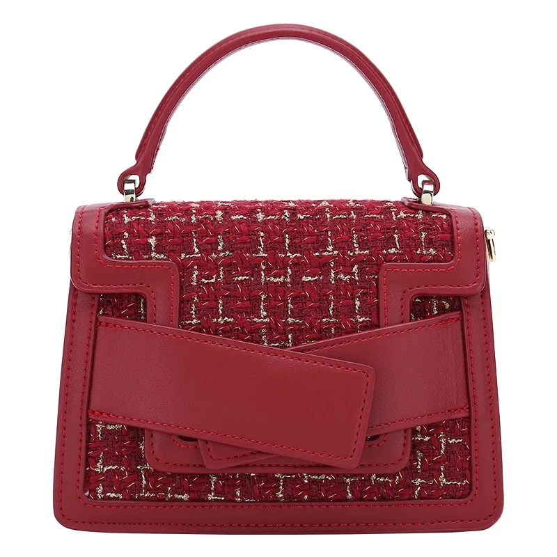 New High Quality Solid Color Plaid Shoulder Messenger Bag Small Square Bag Retro Fashion Ladies Woolen Bag Handbag
New High Quality Solid Color Plaid Shoulder Messenger Bag Small Square Bag Retro Fashion Ladies Woolen Bag Handbag