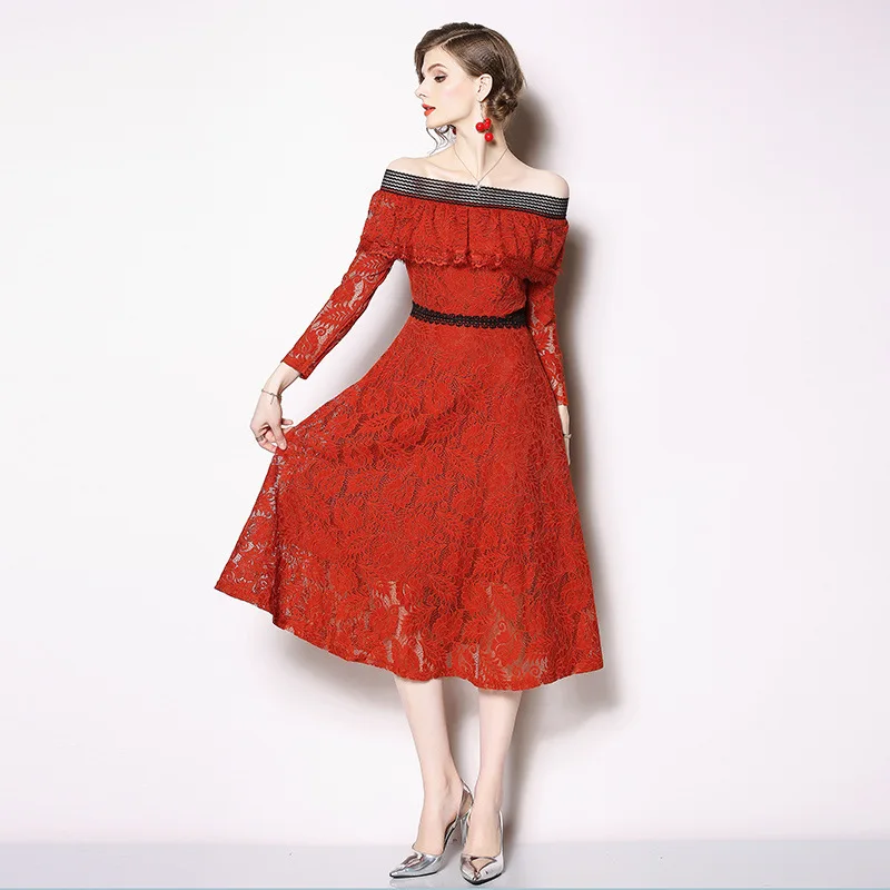 2020 Spring Summer Women Sexy Off the Shoulder Hollow Out Dress Plus Size S-3XL Dresses Elegant Lady Slash Neck
2020 Spring Summer Women Sexy Off the Shoulder Hollow Out Dress Plus Size S-3XL Dresses Elegant Lady Slash Neck