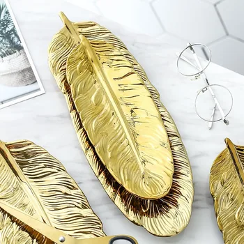 Nordic Gold Storage Tray Feather Shape Ceramic Jewelry Plate Dessert Trays Plate Dish Dinnerware Home Decorative Tray
Nordic Gold Storage Tray Feather Shape Ceramic Jewelry Plate Dessert Trays Plate Dish Dinnerware Home Decorative Tray