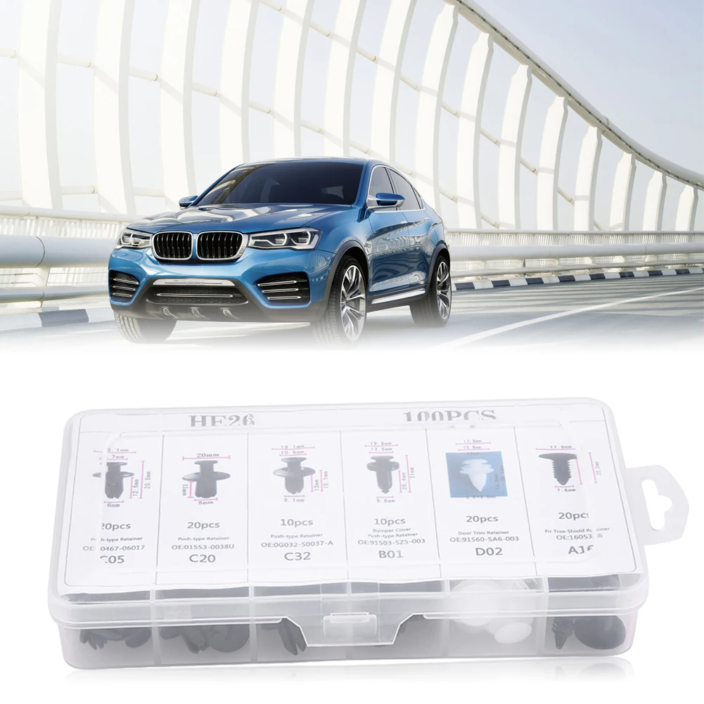 100Pcs Push Pin Rivet Trim 6 Sizes Assorted Clip Trim Car Push Pin Rivet Bumper Door Panel Retainer Push Pin Rivet Trims New
100Pcs Push Pin Rivet Trim 6 Sizes Assorted Clip Trim Car Push Pin Rivet Bumper Door Panel Retainer Push Pin Rivet Trims New