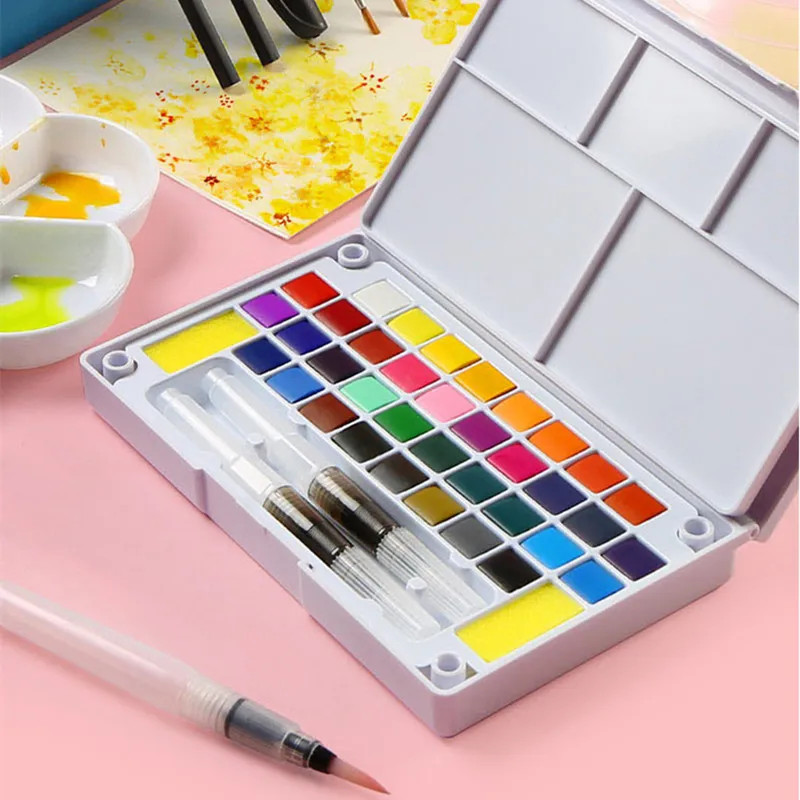 Portable Solid Watercolor Paint Set -12/18/24/36 Water Color Art Set With Water Brush Pen Watercolor Pigment Art Supplie
Portable Solid Watercolor Paint Set -12/18/24/36 Water Color Art Set With Water Brush Pen Watercolor Pigment Art Supplie