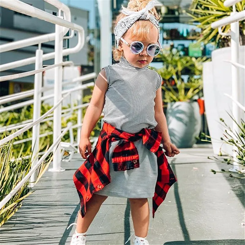 2020 Newly Toddler Baby Girls Summer Dress Striped Print Cotton Turtleneck Sleeveless Straight Mini Dress 2 color wholesale
2020 Newly Toddler Baby Girls Summer Dress Striped Print Cotton Turtleneck Sleeveless Straight Mini Dress 2 color wholesale