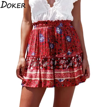 Women's Mini Skirts 2020 New Floral High Waist Frills Skirt For Women Young Girl Summer Fashion Boho Beach Sexy Short Skirt 
Women's Mini Skirts 2020 New Floral High Waist Frills Skirt For Women Young Girl Summer Fashion Boho Beach Sexy Short Skirt