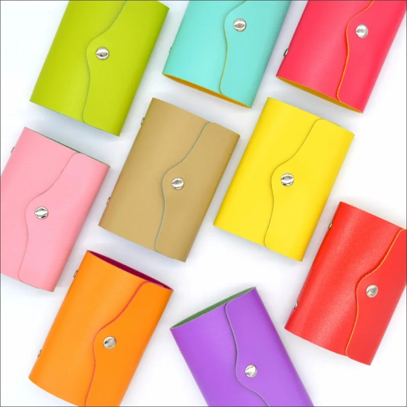 24 Card Slots Cute Pu Leather Card Holder Sticker Small Size Multicolor Business Pack Bus Card Bag Women Purses Men Wallet Case
24 Card Slots Cute Pu Leather Card Holder Sticker Small Size Multicolor Business Pack Bus Card Bag Women Purses Men Wallet Case