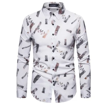 Casual Men's Long-sleeved Shirt Digital Bronzing Printed Stretch Spring and Summer Fashion Plus Size Slim European Shirt Camisa
Casual Men's Long-sleeved Shirt Digital Bronzing Printed Stretch Spring and Summer Fashion Plus Size Slim European Shirt Camisa