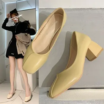 Internet celebrity square high-heeled shoes women's thick heel 2020 Autumn New Korean style mid-heeled low-cut single shoes
Internet celebrity square high-heeled shoes women's thick heel 2020 Autumn New Korean style mid-heeled low-cut single shoes