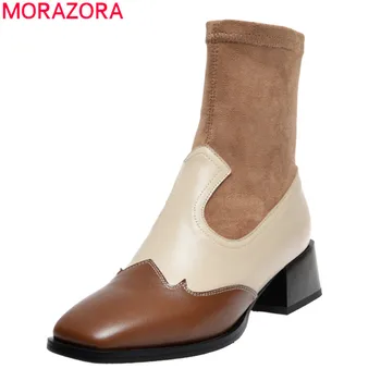 MORAZORA 2020 New arrive fashion black brown women brand boots med heels square toe mixed colors genuine leather ankle boots
MORAZORA 2020 New arrive fashion black brown women brand boots med heels square toe mixed colors genuine leather ankle boots