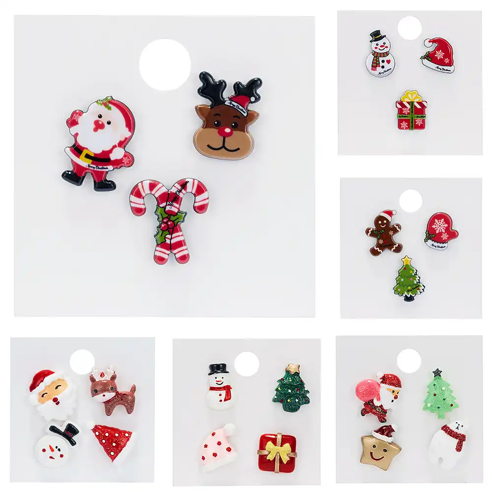 series brooches christmas tree bell snowmen santa claus arylic