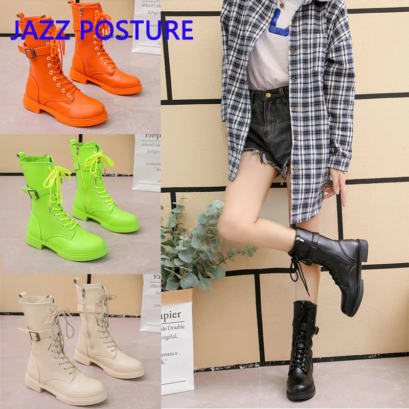 Women's high boots Gothic fashion shoes Amateur's ankle boots Women's lace buckles Mid boots fluorescent shoes women q149 
Women's high boots Gothic fashion shoes Amateur's ankle boots Women's lace buckles Mid boots fluorescent shoes women q149