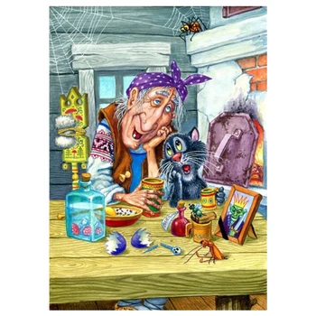 DIY Handmade Embroidery Diamond Embroidery Witch and Cat Rhinestone Cross Stitch Diamond Painting Artist Home Decoration Round D
DIY Handmade Embroidery Diamond Embroidery Witch and Cat Rhinestone Cross Stitch Diamond Painting Artist Home Decoration Round D