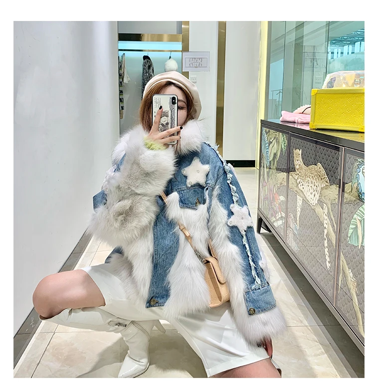 denim jacket with fur real fox fur star (23)