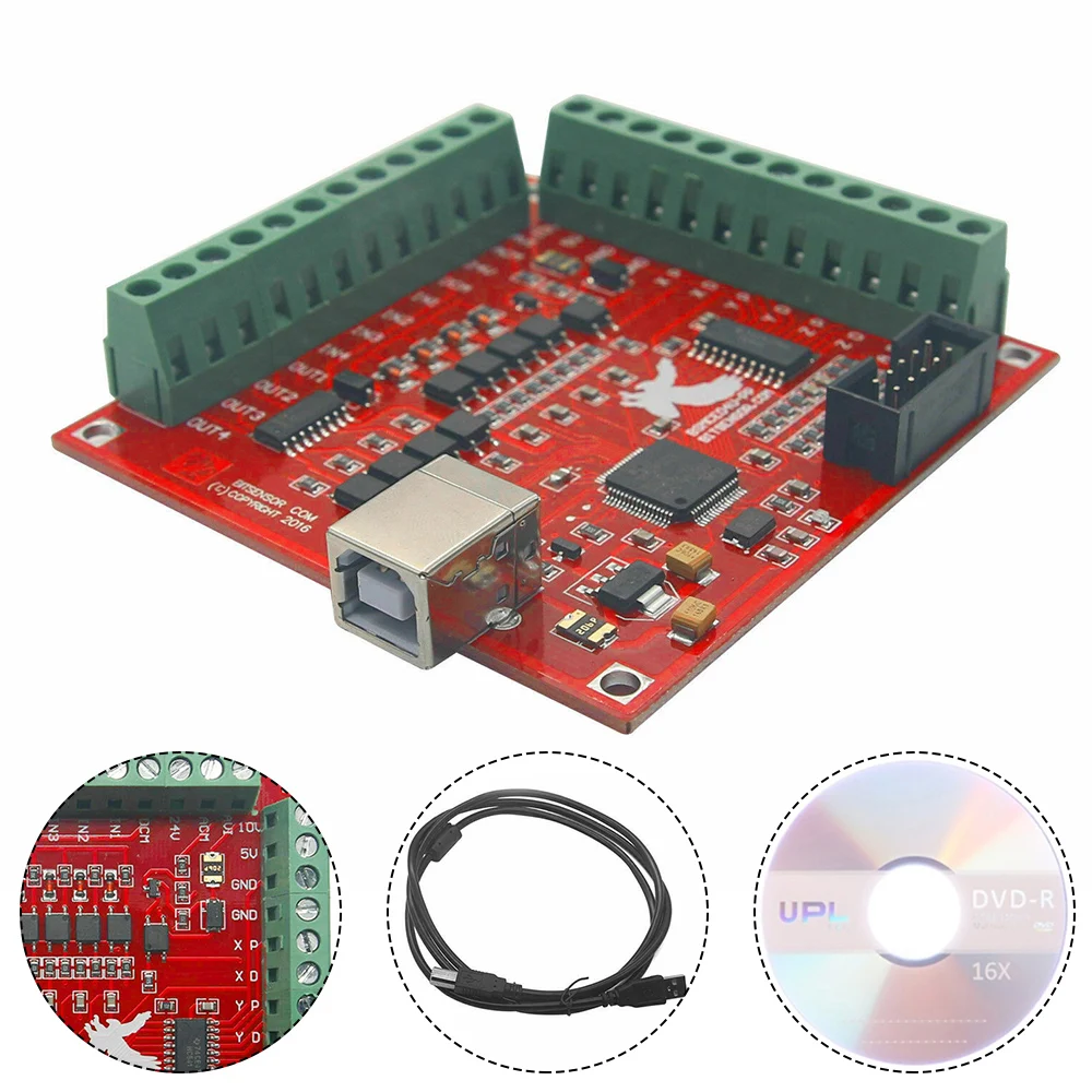 MACH3 4 Axis 100KHz USB Interface CNC Wood Router Machine Smooth Stepper Motion Controller Card Breakout Board 12-24V
MACH3 4 Axis 100KHz USB Interface CNC Wood Router Machine Smooth Stepper Motion Controller Card Breakout Board 12-24V