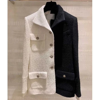 Cosmicchic 2020 Women Wool Tweed Jacket Silk Lining Runway Design Patchwork Long Sleeve Single Breasted Pocket Blazer Outwear
Cosmicchic 2020 Women Wool Tweed Jacket Silk Lining Runway Design Patchwork Long Sleeve Single Breasted Pocket Blazer Outwear