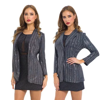 Women Single Button Sequin Blazers jacket long sleeve Elegant Suit Coat Night club Glitter Shiny Outwear
Women Single Button Sequin Blazers jacket long sleeve Elegant Suit Coat Night club Glitter Shiny Outwear