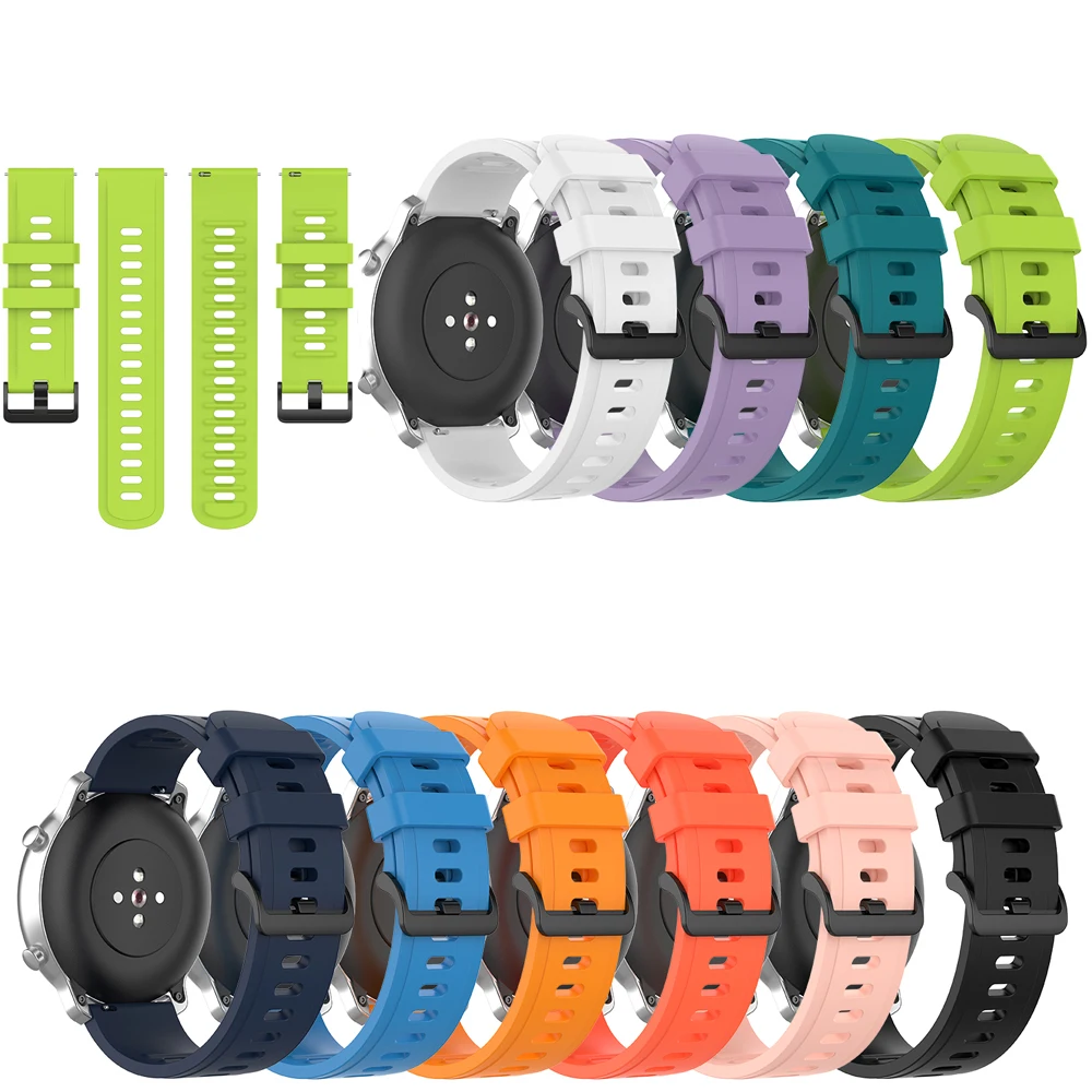 

20mm 22mm silicone strap For Amazfit GTR Samsung Galaxy watch 3 4 5 6 Sport watch replacement wristband Huawei watch 4 GT2/3 pro