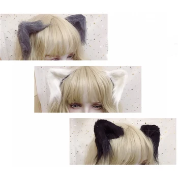

Soft Girl Cute Furry Animal Beast Ears Hairpin Headwear Cosplay Lovely Plush Cat Ear KC Hair Clip Lolita Hair Accessory Prop