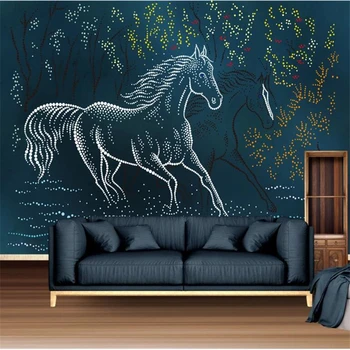Custom large mural environmental protection abstract minimalist European abstract light luxury horse background wall
Custom large mural environmental protection abstract minimalist European abstract light luxury horse background wall