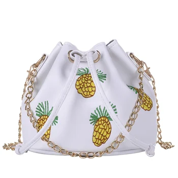 QZUnique Cute Pineapple Pattern Drawstring Handbags Bucket Shape Cross-Body Messenger Metal Chain Satchel Mini bag
QZUnique Cute Pineapple Pattern Drawstring Handbags Bucket Shape Cross-Body Messenger Metal Chain Satchel Mini bag